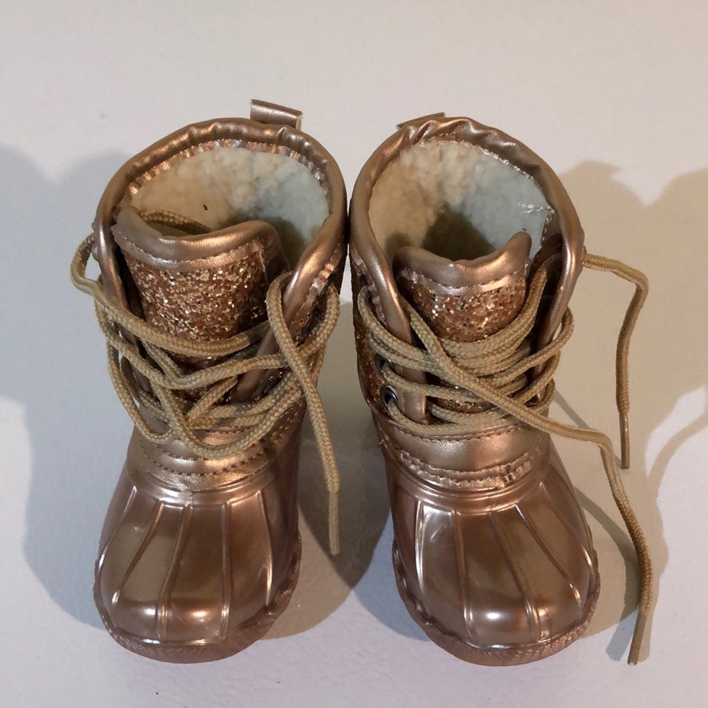 Rose gold and glitter baby boot